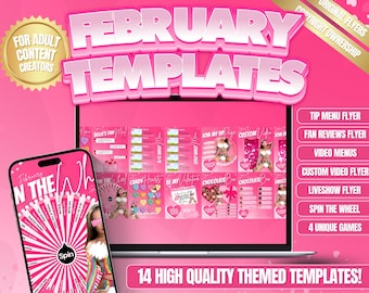 12 Onlyfans February Tip Game Templates, Valentine's Day Tip Games