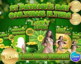 5 High Quality St Patricks Day Flyers, Top Selling Templates, High Quality Designs, St Paddy's Day Theme, Spin the Wheel & Wheel Included!
