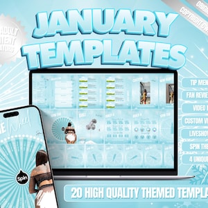 20 OnlyFans January Themed Templates, OnlyFans New Years Templates, OnlyFans Games, OnlyFans Menus, NYE Ball Drop, Spin the Bottle & More!