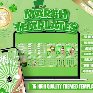 16 OnlyFans March Themed Templates, St. Patrick's Day Templates, Tip Menu, Video Menus, St. Patrick's Day Games, Spin The Wheel & More!