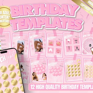 12 OnlyFans Birthday Templates, Birthday Video Menu, Birthday Live, Birthday Wishlist, Birthday Spin The Wheel, Birthday Games & More!