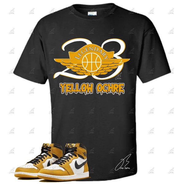 Shirt To Match Air Jordan Retro 1 Yellow Ochre,23 Wing Graphic Tee,Best Gift,Birthday,Sneaker Match,Valentines Day Present,AJ1s,Adults & Kid