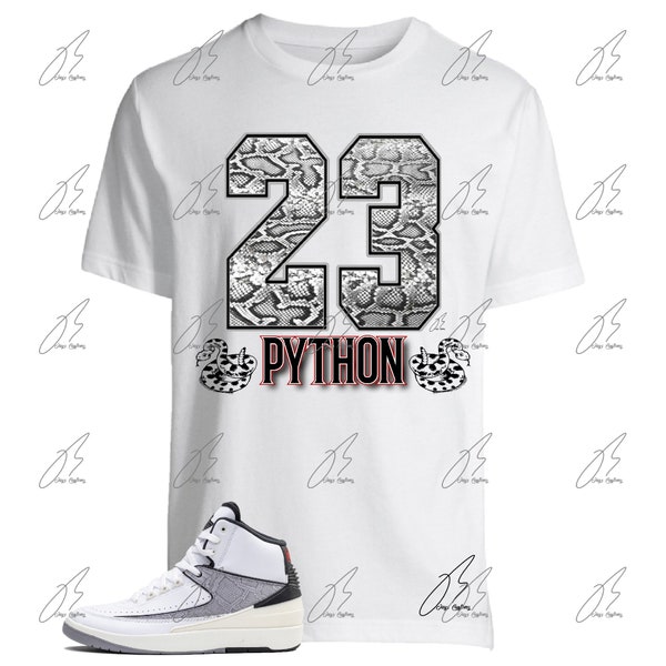 Shirt To Match Air Jordan Retro 2 Python White,23 Graphic Tee,Best Gift,Birthday,Sneaker Match,Valentines Present,AJ2s,Adults & Kid
