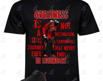 Shirt To Match Jordan 12 FLU GAME/Red, Graphic Tee,Best Gift,Birthday,Sneaker Match,Mens Shirt,AJ12s,Adults & Kid,Mens Clothes,Greatness, MJ