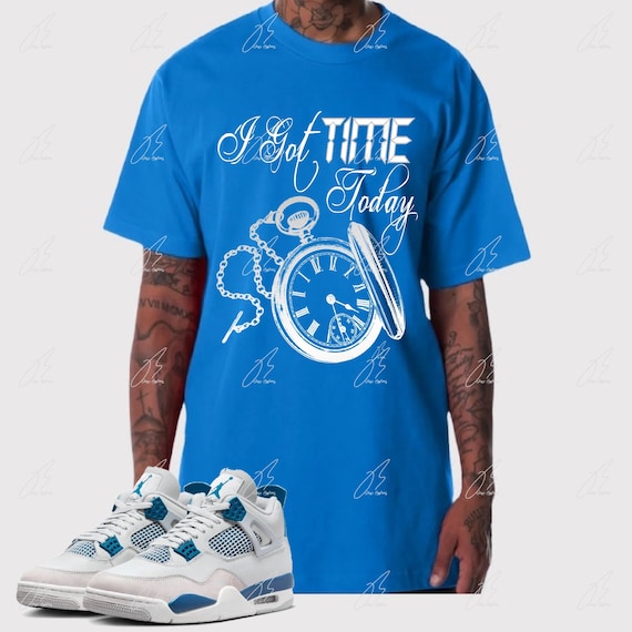 Shirt To Match Air Jordan Retro Industrial Blue White,23 Graphic Tee,Best  Gift,Birthday,Sneaker Match,Present,AJ4s,Adults Kid,Time Today