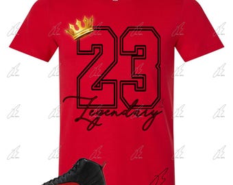 Shirt To Match Jordan 12 FLU GAME/Red, Graphic Tee,Best Gift,Birthday,Sneaker Match,Mens Shirt,AJ12s,Adults & Kid,Mens Clothes,Legendary