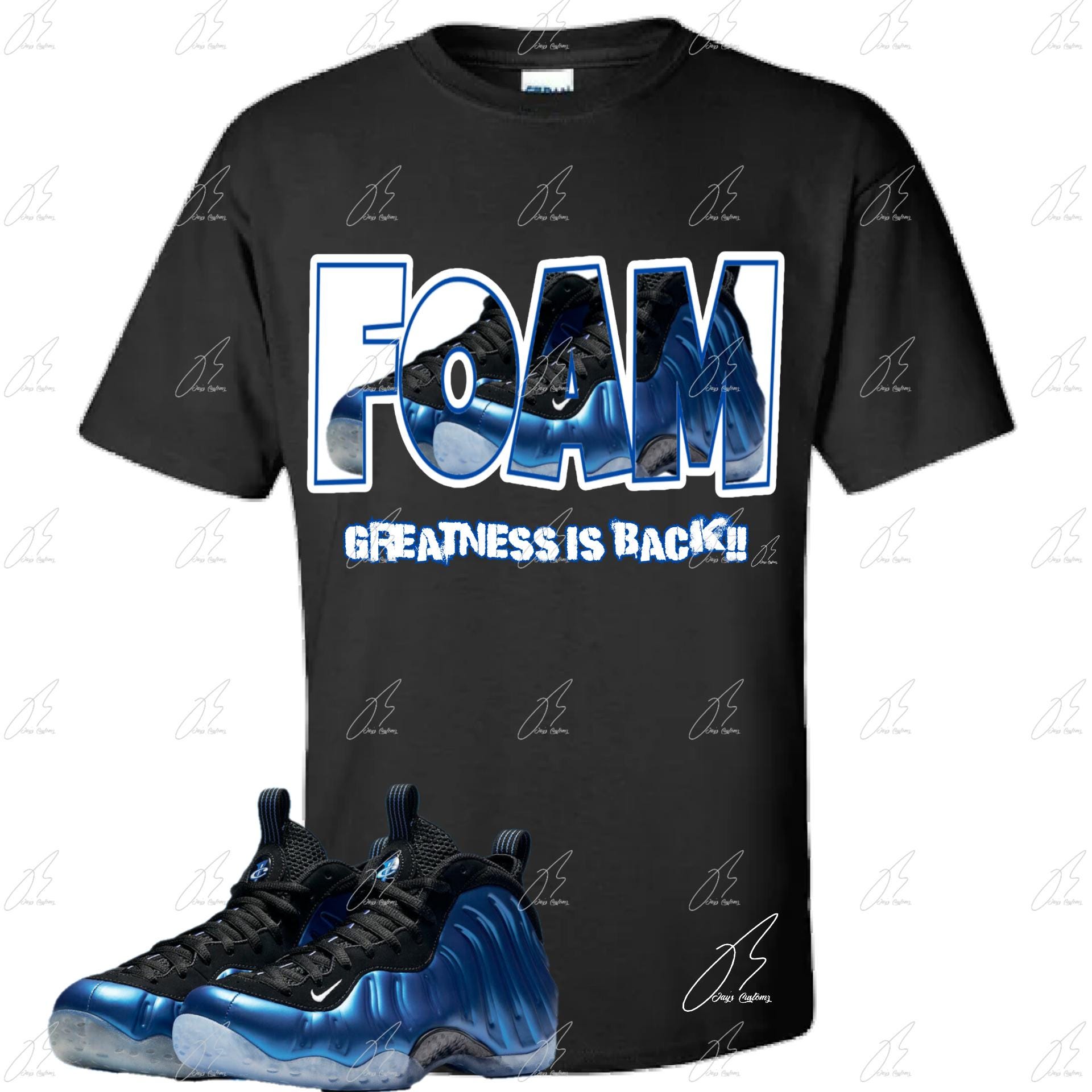 Air Foamposite One Royal Blue Matching Shirt,sneaker Graphic Tee