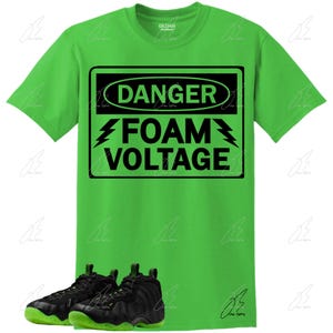 Air Foamposite One BLACK VOLT/Green Matching Shirt,Sneaker Graphic Tee,Best Gift,Birthday,Sneaker Match, Present,Adults & Kid,Mens Tops,Volt