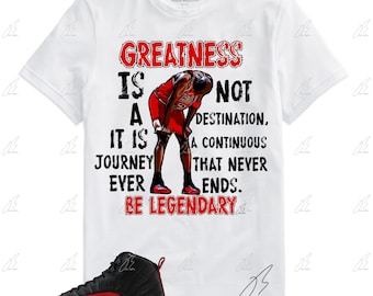 Shirt To Match Jordan 12 FLU GAME/Red, Graphic Tee,Best Gift,Birthday,Sneaker Match,Mens Shirt,AJ12s,Adults & Kid,Mens Clothes,Greatness, MJ