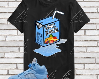 Shirt To Match Jordan 14 University Blue/UNC,UNC Juice Unisex Graphic Tee,Best Gift,Birthday,Sneaker Match,Kicks,UNC 14s