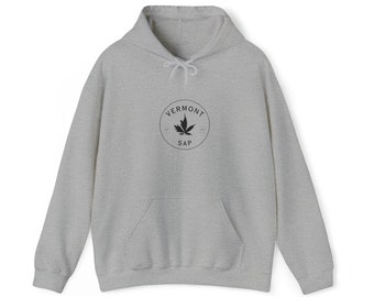 Vermont Sap cannabis/maple leaf logo hooded sweatshirt