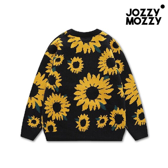 Embroidered sunflower sweater deals