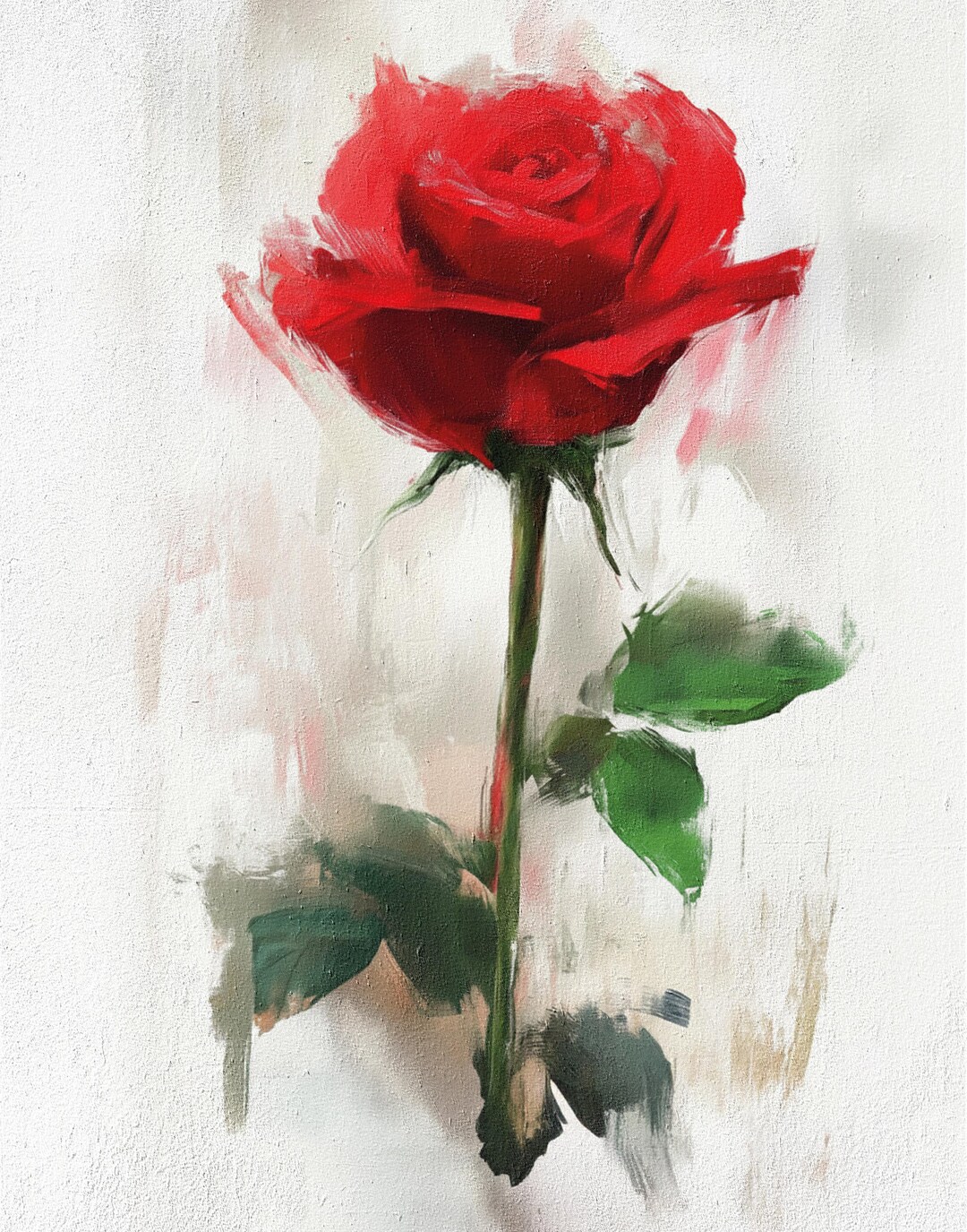 Red Rose Wall Art Printable, Romantic Valentine’s Day Art, Minimal ...