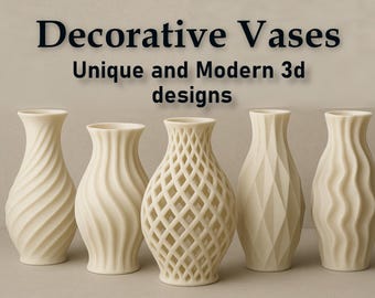 Modern Minimalist Vase STL Files | Geometric 3D Printed Home Decor (Set)