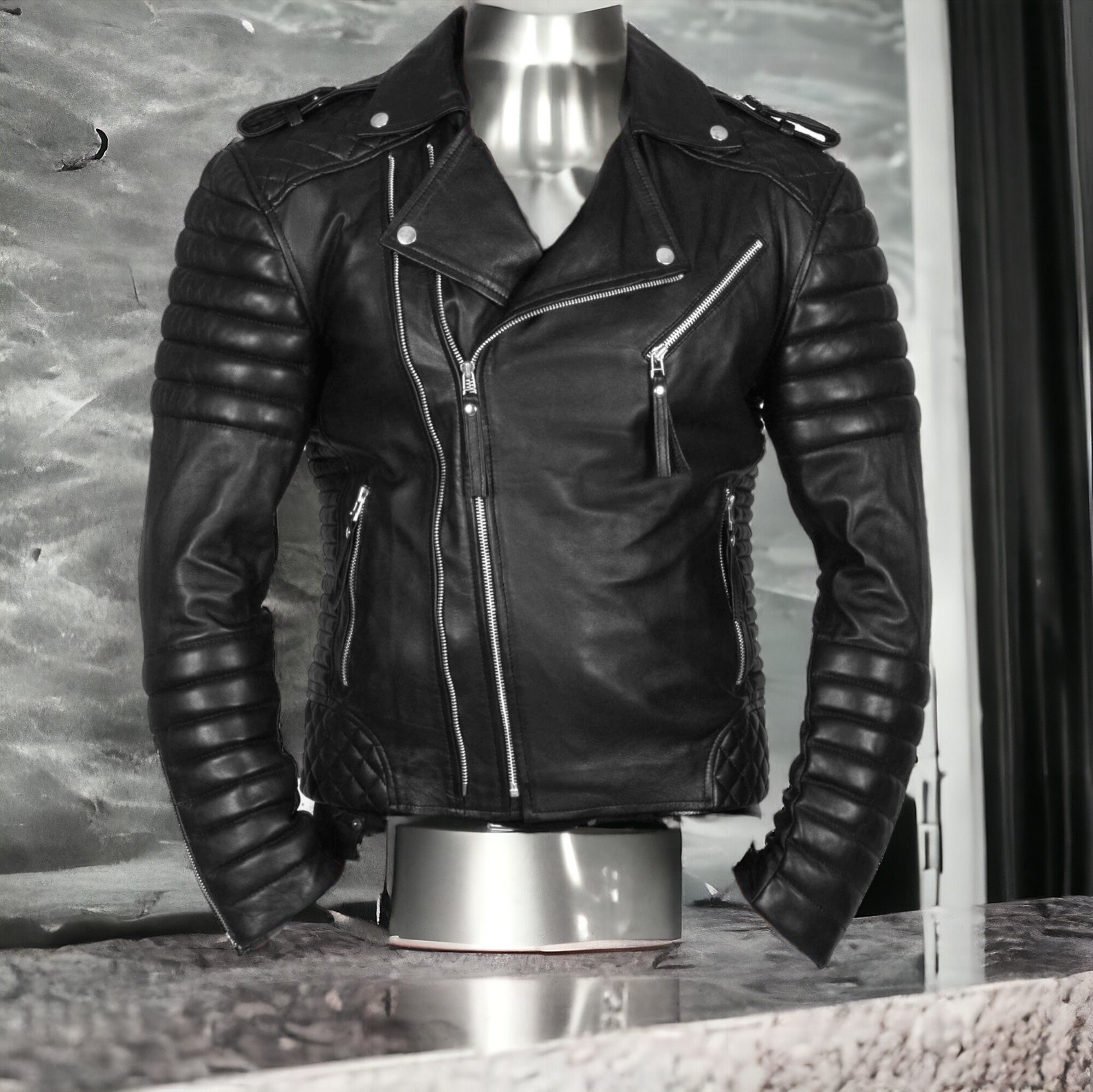 Guess Leather Jacket - Etsy