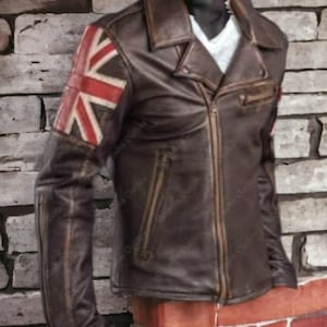 British Flag Leather Jacket - Etsy