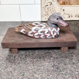 Figurine Canard Sculpté – Racine De Bois – Sculpture Artisanale – Sans Marque