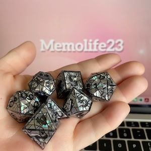 Memolife23  Dice Set for DnD, RPGs & Board Games- Midnight with box