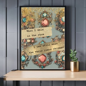 Bejeweled Lyrics Poster: Taylor Lyric Inspired Art (16x20)