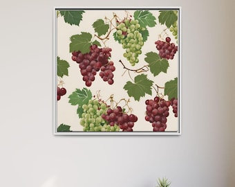 Vibrant Grape Wall Art Framed Canvas Print Vintage Style Home Decor Kitchen Wall Art Nature Inspired Gift for Wine Lovers and Entertainers
