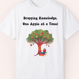 Wissen fallen lassen Unisex T-shirt, LehrerGeschenk, ErzieherShirt, Retro Grafik T-shirt, Wissensch tragende Kleidung, Grundschullehrer Shirt