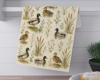 Mallard Duck Tea Towel Vintage Waterfowl Kitchen Towel Lake House Decor Cottage Kitchen Decor Country Kitchen Gift