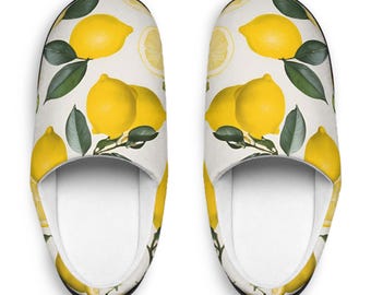 Lemon Slippers Women&#39;s Indoor Slippers Fruit Slippers Lemondesign Women&#39;sslippers Lemon-inspired Anti skid Houseshoes Lemon Lovers Gift