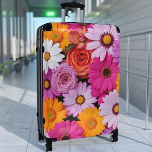 Floral Suitcase Pink Flowerful Trendy Luggage for Travelers Gift for Wanderlust Giftful Summer Adventures Floral Design Travel Accessories