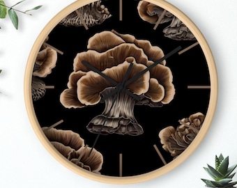 Mushroom Decor Kitchen Wall Clock Unique Home Decor Nature Lover Gift Rustic Decor Clock Decorations Wallclocks Mushroom Lover Gift