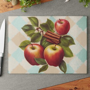 Herbst Äpfel Glas Schneidebrett Herbst Küche Dekor Apfel Ernte Erntedank Geschenk für Hausköche Bäcker und Küchen Enthusiasten