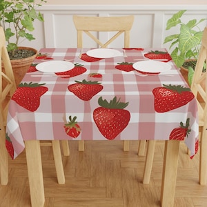 Strawberry Picnic Tablecloth Strawberry Kitchen Decorful Perfect for Summer Gatherings Outdoor Dining Birthday Parties Farmhouse Style