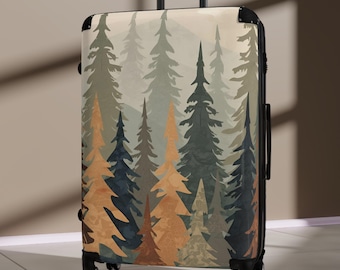 Suitcase Pine Forest Luggage Travel Bag Mountain Woodland Travel Luggage Gifts for Travelers Cabin Adventure