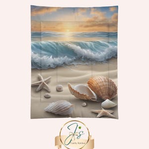 Ocean Breeze Comforter Coastal Bedding Beach Theme Duvet Muted Blue Aqua Seafoam Green Quilt Nautical Bedroom Decor for Beach Lovers