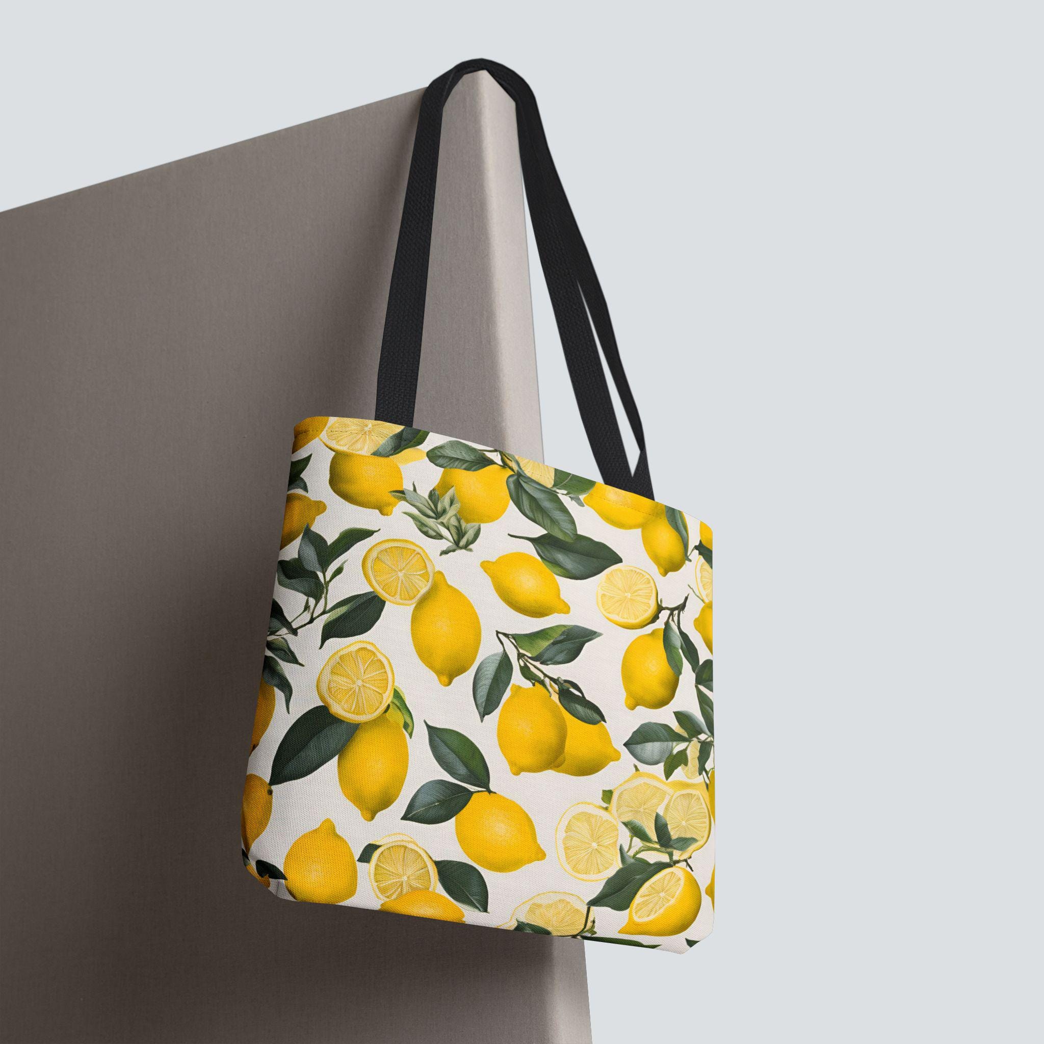 Lemon Print Tote Bag Lemon Frenchtoile Pattern Eco-friendly