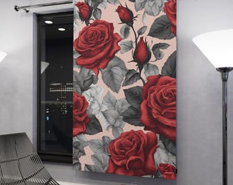WindowCurtains Elegant Floral Rose Window Curtains Rose HomeDecor Living Room Drapes Romantic Bedroom Accessories Floral Curtain Panel