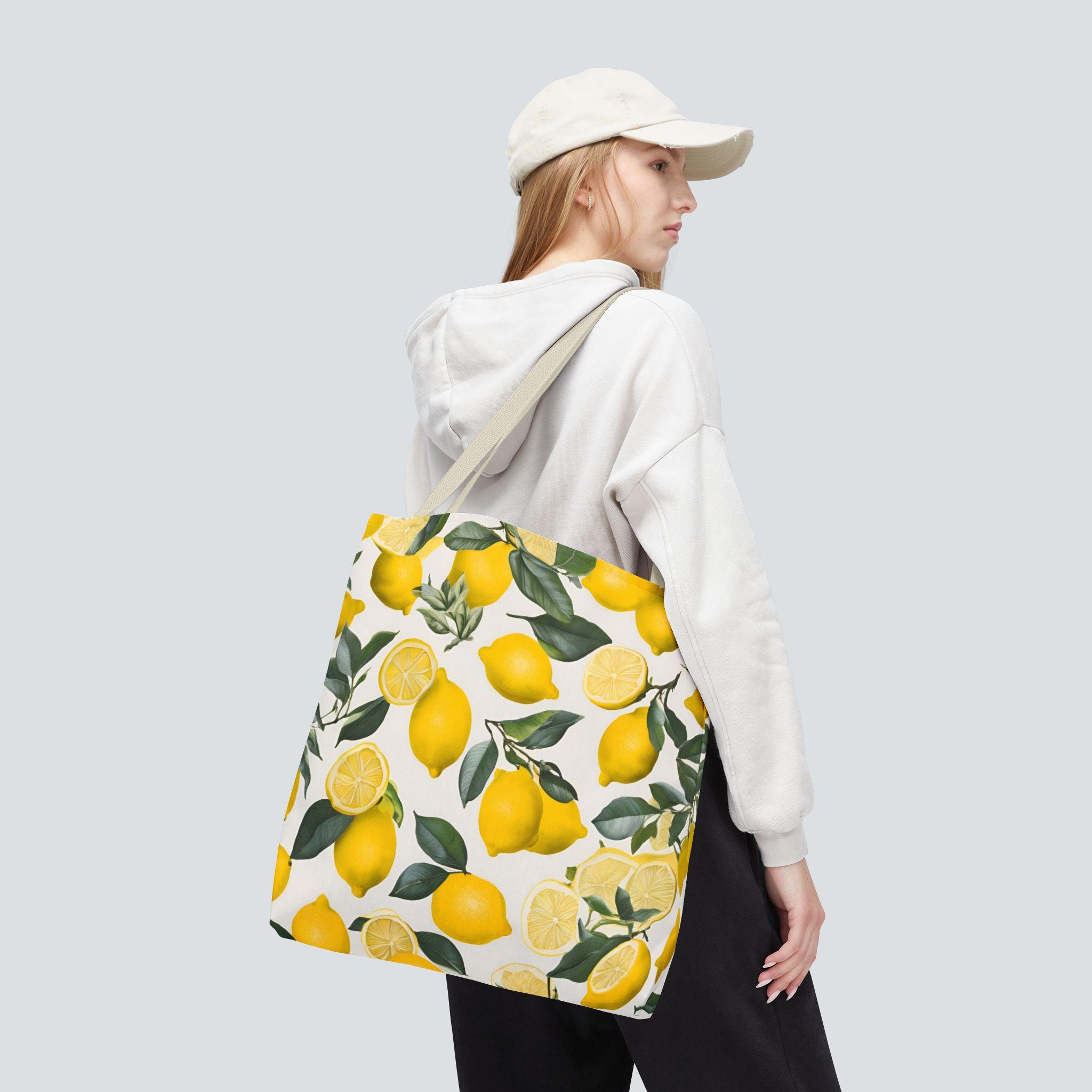 Lemon Print Tote Bag Lemon Frenchtoile Pattern Eco-friendly
