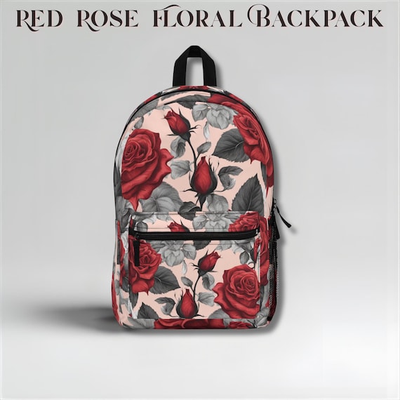 Elegant Red Patterned Backpack elegant womens embroidered floral backpack multi - Temu Hungary main image 2