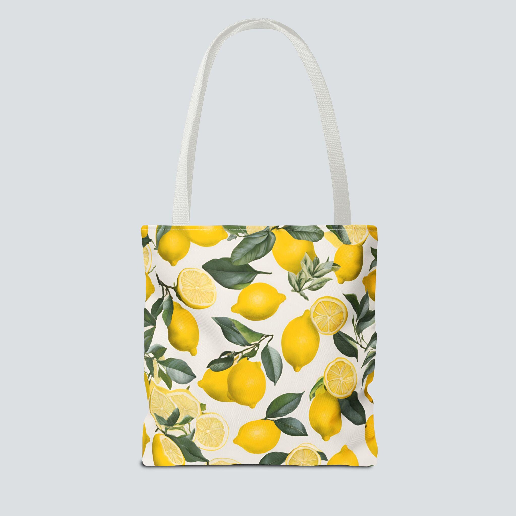 Lemon Print Tote Bag Lemon Frenchtoile Pattern Eco-friendly