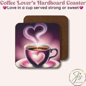 Romantic Heart Coffee Coaster for Couples Coffee Lovers Kitchen Decor Cafe Vibes Cozy Home Gift Cute Coffee Bar Accessory