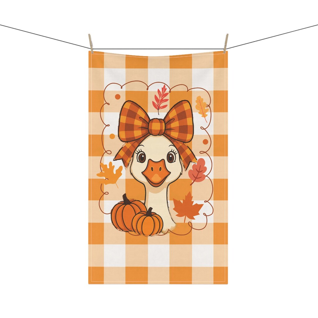 Set Di 2 Asciugamani Da Cucina Autunnali Con Zucca – 40x60 Cm, In Poliestere Assorbente, Tema Raccolto