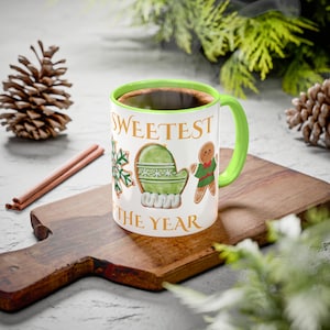 Christmas Accent Mug Holiday Gifte Coffee Cup Sweet Winter Gift Cute Gingerbread Drinkware Festive Kitchen Decor Seasonal Hot Cocoa Mug