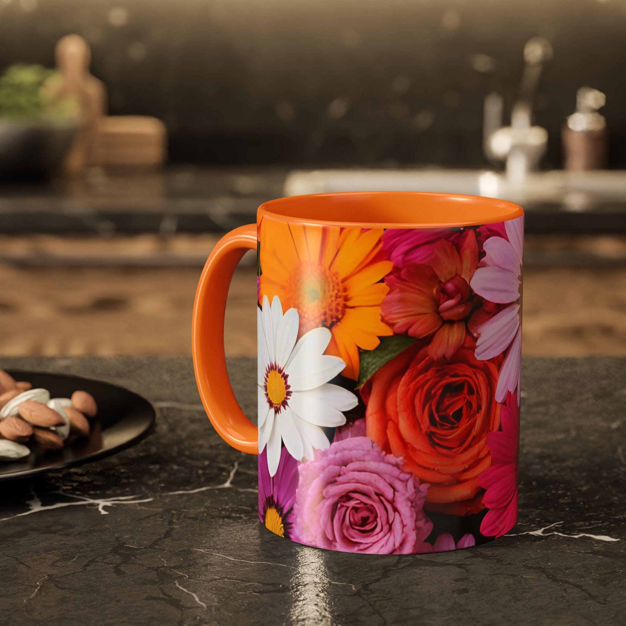 コーヒーマグ 花のギフト 花柄コーヒーマグ カラフルな花のアクセント