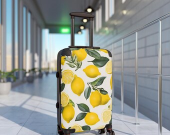 Lemon Print Luggage Suitcase Unique Giftful for Travelers