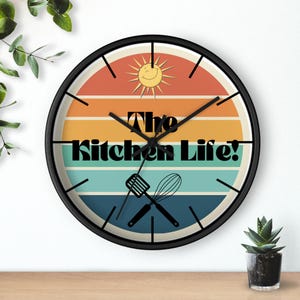 The Kitchen Life Wall Clock - Retro Home Decor Cooking Gift Kitchen Wall Art Unique Wallclock Family Time Stylish Timer Happy Kitchen Decore