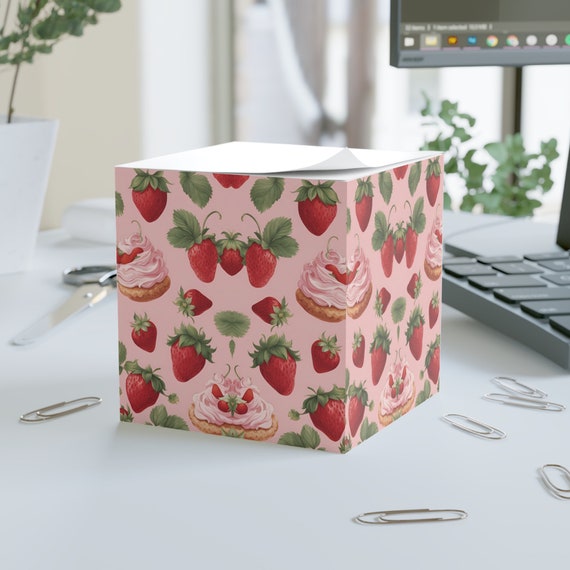 Strawberryshortcake Note Cube Strawberry Sticky Notes Strawberry