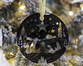 Acrylic Ornaments, Christmas 2023 Ornament, Nativity Christmas Ornament, Round Acrylic, Nativity Scene, Gift Idea, Nativity Ornaments,