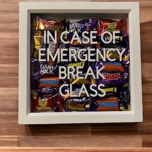 In case of emergency chocolate stash, emergency stash frame, filled or fill yourself, perfect for any chocolate lover!