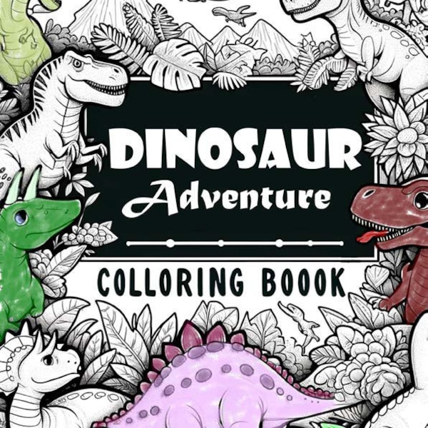 Dinosaur Adventure: 20-Page Coloring Pages for Kids