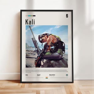 Six Siege - Kali poster, Six Siege print, Six Siege poster, Gaming print, gift for gamer, Rainbow six artwork, Gaming Wall Art