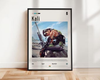 Six Siege - Kali poster, Six Siege print, Six Siege poster, Gaming print, gift for gamer, Rainbow six artwork, Gaming Wall Art